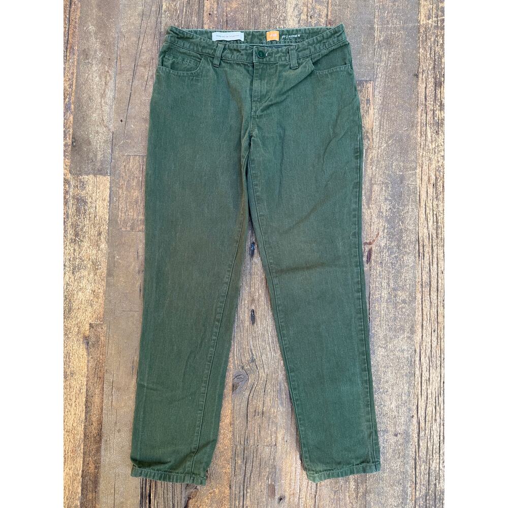 Pilcro and the Letterpress Green Linen Pants Size 28 - Picture 3 of 6